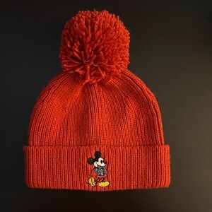 Disney Red Mickey Mouse Kids Pom-Pom Hat